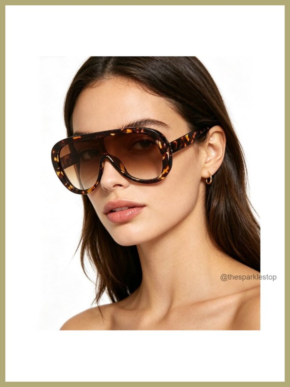 Oversized Pilot Sunglasses Women Fashion Big Frame One Piece Sun Glasses Mask - Picture 6 of 6